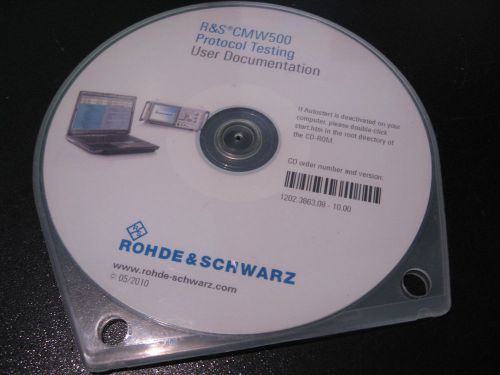 Rohde &amp; Shwarz CMW500 Protocol Testing User Documentation CD 1202.3863.08 - USED