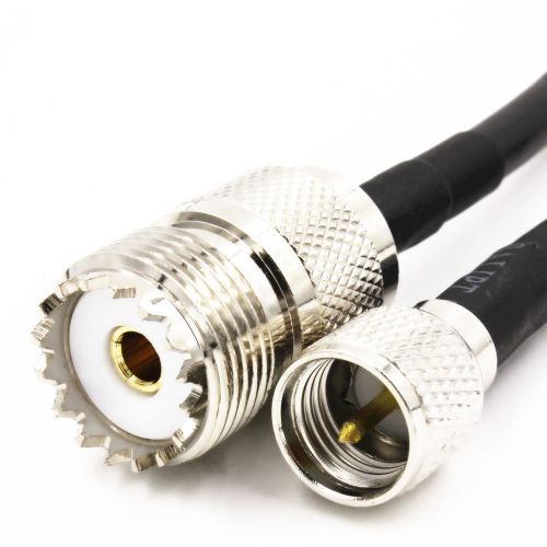 1 x UHF female to mini UHF male RG58 pigtail RF cable 50cm