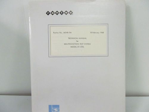 Emerson Electric ET-220L Multifunction Test System Technical Manual w/schematics