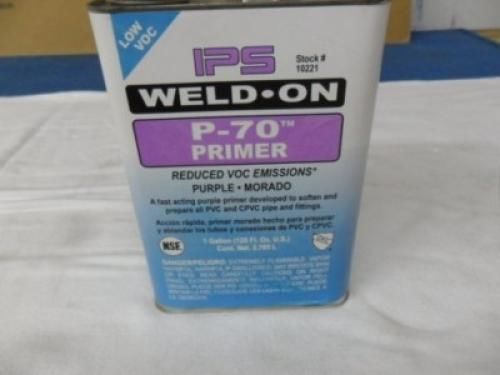 Ips weld-on p-70 pvc/cpvc 1 gallon low voc purple primer for schedule 80 &amp; large for sale