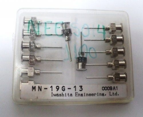 5 packages!! iwashita mn-19g-13 precision metal dispensing needle tip 19ga 13mm for sale