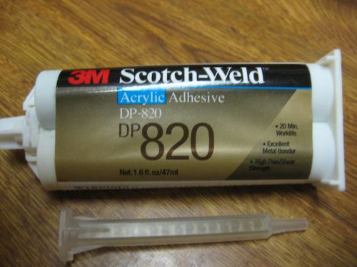 ONE NEW 3M SCOTCH-WELD EPOXY ADHESIVE DP-820,  1.6 OZ WITH MIXING NOZZLE