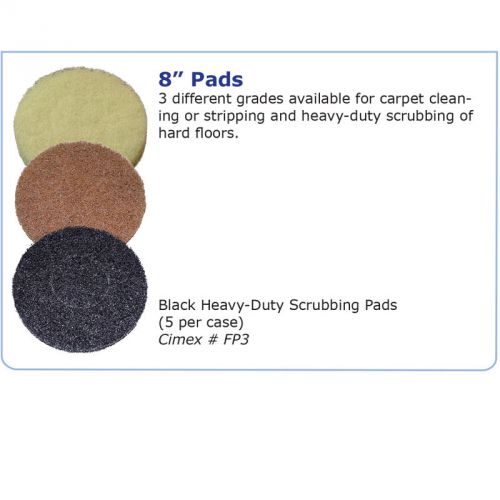 8&#034; CIMEX BLACK HEAVY DUTY SCRUB PADS FP3