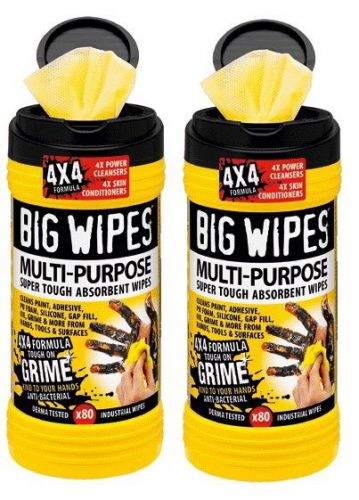 2 x big wipes multi-purpose absorbent wipes for sale