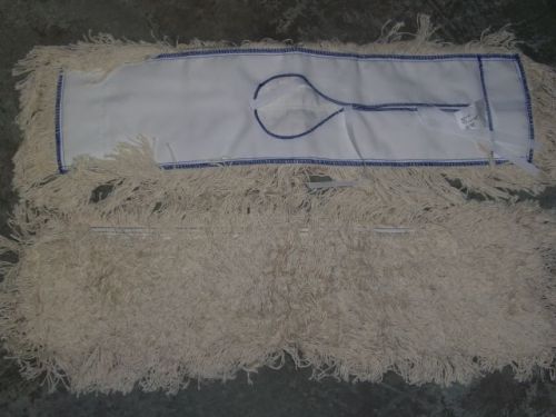 12 new unisan mop-products 24&#034; x 5&#034; industrial dust mop head cotton white #1324 for sale
