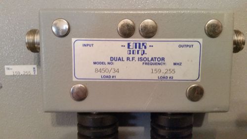 Emr corp dual r.f. isolator 8450/34, 159.255 for sale