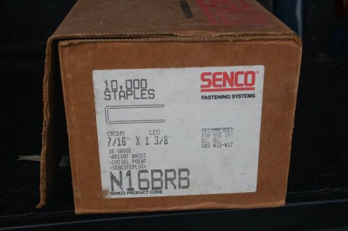 Senco n17bpe 1 1/2&#034; long galvanized staples 7/16&#034; crown 16 gauge 10000 piece box for sale