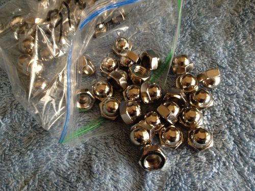 1/4 - 20  nickel plated acorn nuts cap hex   lot of  100    free shipping for sale