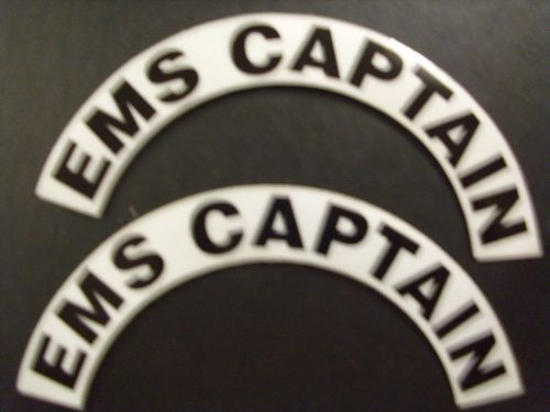 EMS CAPTIAN  Fire Helmet,ect   WHITE CRESCENTS REFLECTIVE Decals