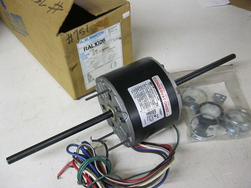 A.o.smith ral1026 f48sh6l2b1 1/4 hp ac fan blower motor 1075 rpm 3 speed 115 vac for sale
