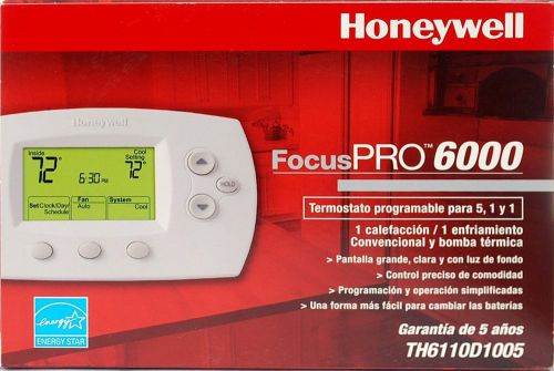 Honeywell focuspro 6000 5-1-1 programmable thermostat-th6110d1021 barely used for sale