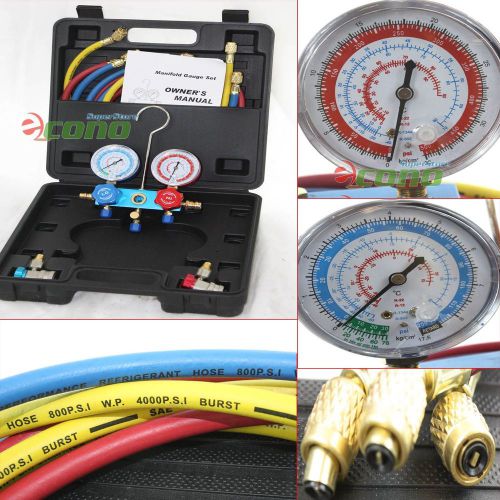 R134a r12 r22 r502 ac manifold gauge complete set air conditioner freon charging for sale