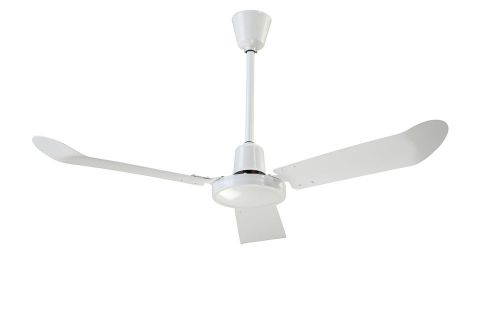 2- 48&#034; commercial INDA484L ceiling fans, white, 120v, 21000 cfm, reversible