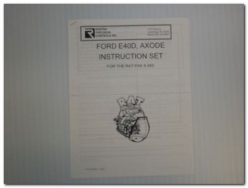 Rostra precision controls ford e40d axode for rat-pak s-450 inst. set manual for sale