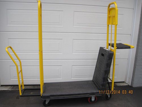 Rubbermaid 9t45 stockmate restock truck hand u-boat cart hinging 63&#034; x 18&#034; excel for sale