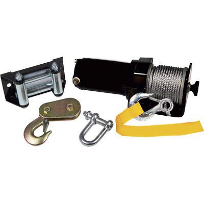 WINCH - Heavy Duty - 12 Volt DC - 1 Hp - 2,000 Lb Cap  50 Ft Cable &amp; Accessories