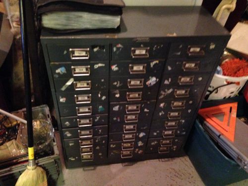 Vintage Steelmaster Industrial Metal 30 Drawer Cabinet file tool organizer