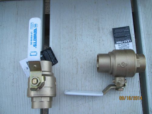 Watts   1 1/2   inch Ball Valves, Lead Free  Lot of 2