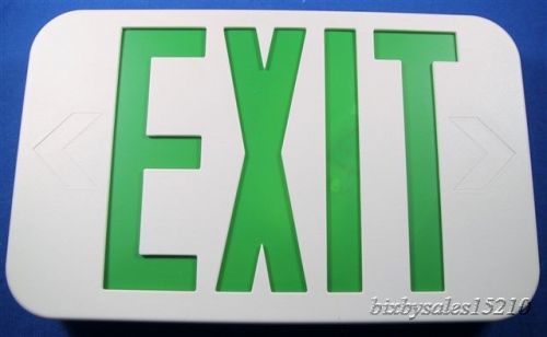 Exit sign - green letters, led lights, double faced for sale