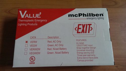 mcPhilben Emergency LED Red Exit Light Sign 782343263006 UL Listed