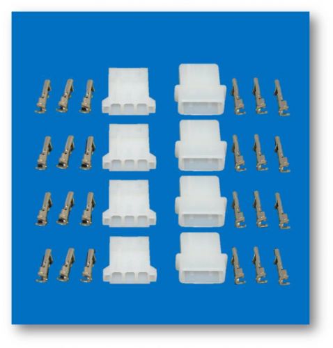 Strobe AMP Connectors w/ Pins Set of 4 male and female connectors with all pins