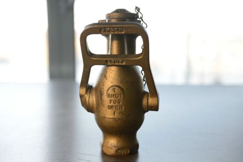 Vintage 1 1/2` akron brass fog fire hose nozzle 2069/2032 for sale