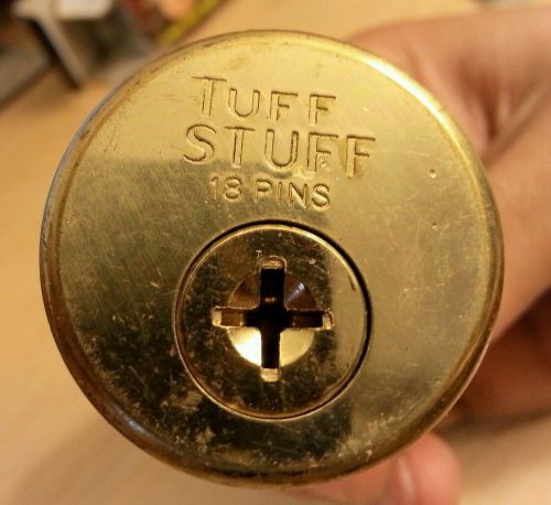 High Security Lock Rim Cylinder 18 Pins on 3 sides by Tuff Stuff Solid Brass