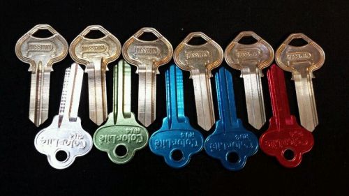 Lot of 11 Russwin Uncut Blank Keys 6 Original 5 ColorLite RU4
