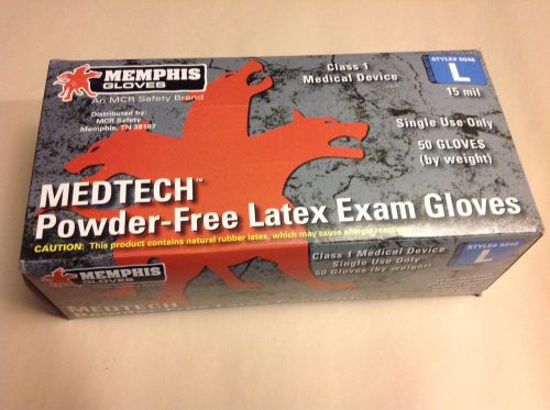 Large 15mil Latex Medical Powder Free Exam Gloves - 50 Ct Box - MCR Safety 5048L