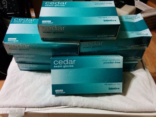 Cedar Vinyl synthetic Exam Gloves Powder-free  Medium 100/Box LatexFree