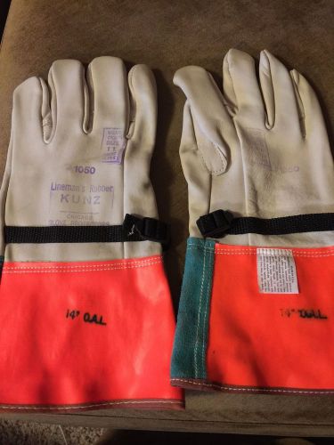 Kunz #1050 size 11 linemans leather glove protectors for sale