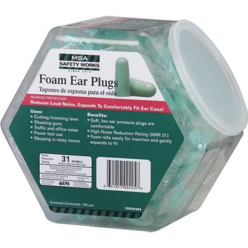 100 Pairs Foam Earplugs in Counter Dispenser-100PR FOAM EARPLUGS
