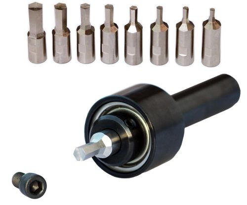 Rotary broaching kit - 8 hexagon rotary broaches &amp; 3/4&#034; shank holder made in usa for sale