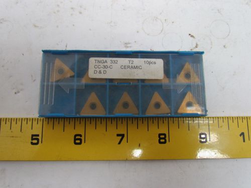 D&amp;D TNGA 332 T2 CC-30-C Ceramic Inserts Box of 9 pc