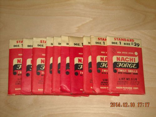 LOT OF 10 - NACHI AIRCRAFT TYPE B NUMBERED DRILL PACKS JOBBER LENGHT LIST # 515
