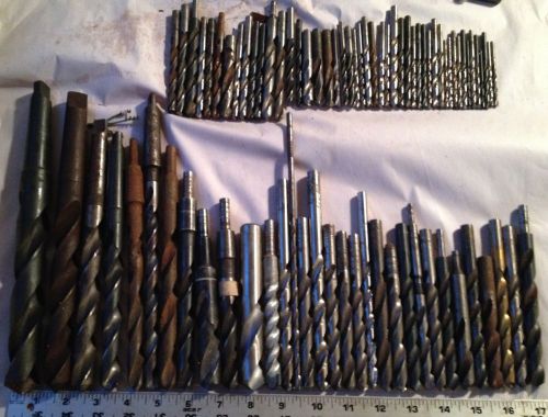 MACHINIST LATHE TOOLS NICE ASSORTED LOT 80 DRILL BITS VARIOUS SIZES LARGE SMALL