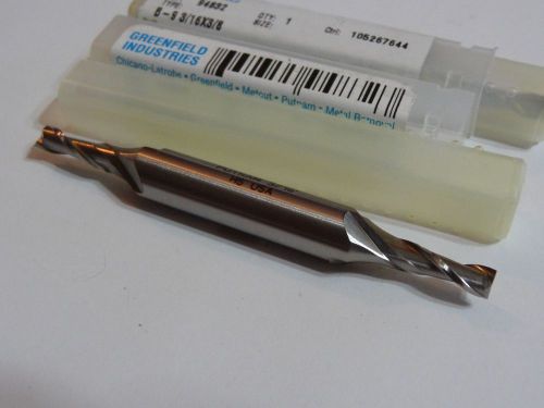 Putnam greenfield 3/16 end mill 94832 3/16 x 3/8 for sale