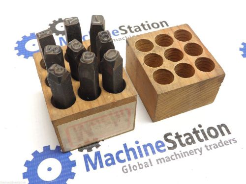 NICE! YOUNG BROS. GRUV-GRIP MACHINE MADE 1/4&#034; STEEL NUMBER STAMPS PUNCHES - SV