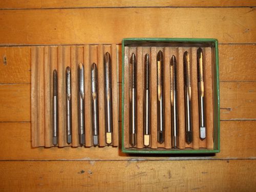 (7) Sossner Triple Tempered 10-24 NC Taps No. 102 in original box + extras