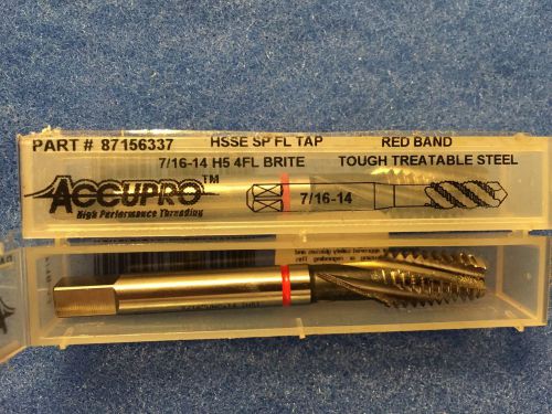 7/16 - 14 hsse h3 4 flute spiral fl tap red band brite ~ qty. one ~ for sale