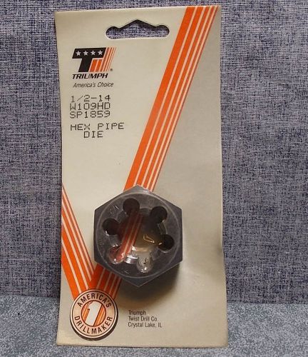 New triumph 1/2-14 npt hex pipe die carbon steel w109hd for sale