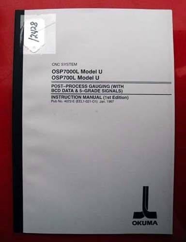 Okuma post-process gauging instruction manual: 4027-e (eel1-021-o1) (inv.12428) for sale