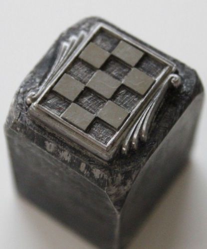 Vintage jewelry master hob checkered embellished emblem stamping tool hub die for sale