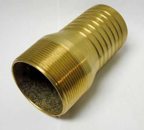 Hose barb kc king nipple 3&#034; male npt brass for 3&#034; id straight end hose &lt;hb807 for sale