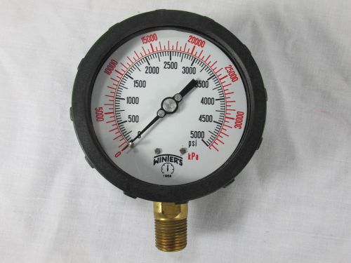 WINTERS PRESSURE GAUGE 4&#034; FACE 0-5000 PSI GOOD USED CONDITION