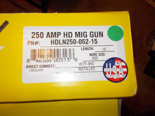PROFAX MIG GUN 250 AMP HDLN250-052-15 15&#039; WIRE .052 NEW IN BOX LOOK !