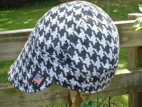 Single sided black houndstooth gambeeno welding hat for sale