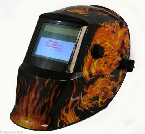Solar Auto Darkening Mig Tig Welding Helmet Flames Hot Rod Lowrider Chevy Ford