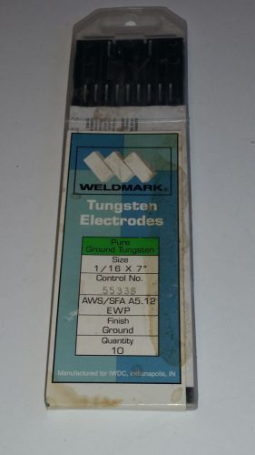 Weldmark wm417116 pure ground tungsten 1/16&#034; x 7&#034; (10 electrodes) for sale