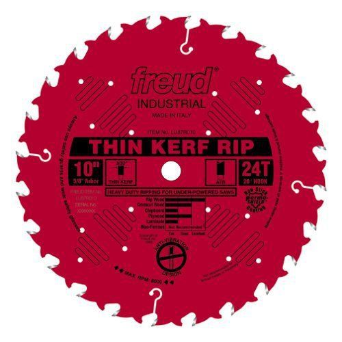 Freud lu87r010 10-inch 24-tooth ftg thin kerf ripping saw blade for sale